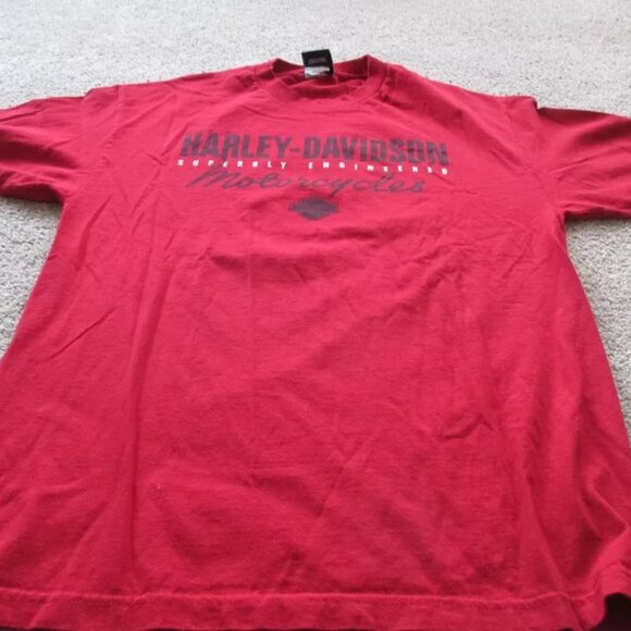 Red Harley Davidson Short Sleeved Shirt - Picture 1 of 4